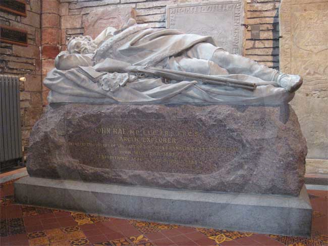 Dr John Rae Memorial in St Magnus cathedral