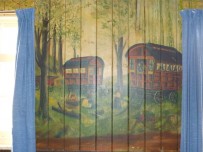 Caravan mural at Ness Battery, Orkney